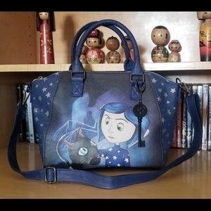 Loungefly Coraline Satchel Purse with Keychain